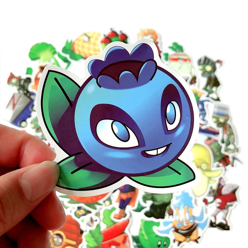 50pcs Cartoon Cute Classic Game Plants Vs Zombies (PVZ) Kids Stickers