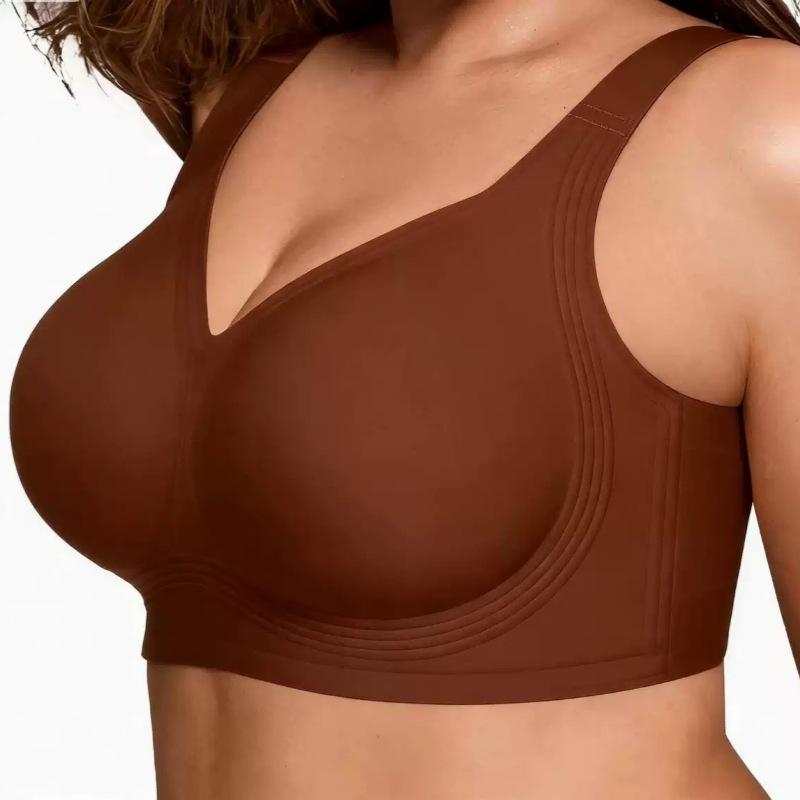 Wireless Soft Support Plus Size Seamless Breathable Push Up Bra