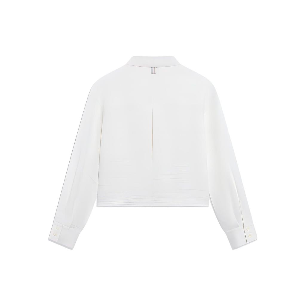 Li Ning Plain Loose Casual Shirt Long Sleeve Shirt Women Shirts White ASHT024-3