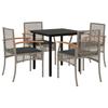VidaXL Ensemble à Manger de Jardin avec Coussins 5 pcs, Table et Chaise de Terrasse, Meubles de Patio, Mobilier d'Extérieur, 3213618