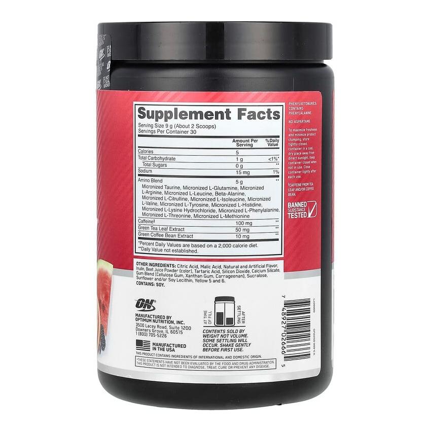 Essential Amino Acids Fruit Fusion (270 G), Essential Amin.O. Energy Fruit Fusion, Optimum Nutrition