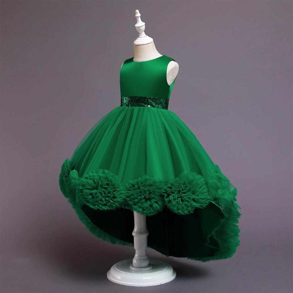 Детское платье Платье принцессы с бантом Однотонное платье с хвостом Платье для выступления Торт
