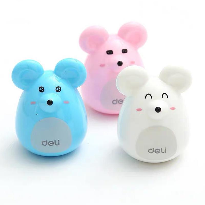 1Pc Kawaii Portable Cartoon Rat Pencil Sharpener Creative Pencil Sharpener Office School Supplies Student Stationery Gift