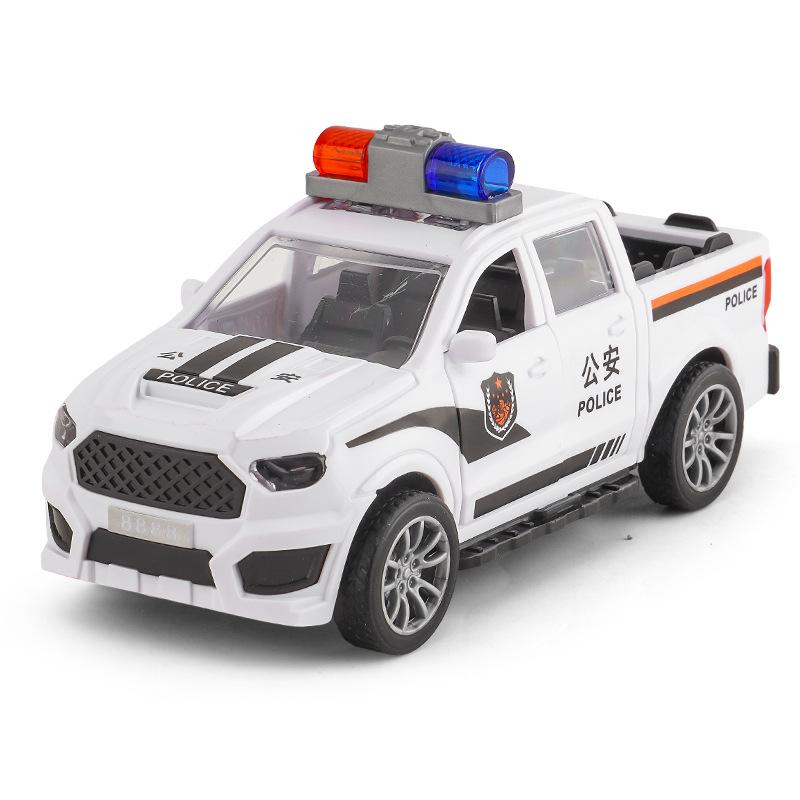 Children's Windup Ambulance and Police Truck Pull Back Toy - Simulated Firefighting Scene Display