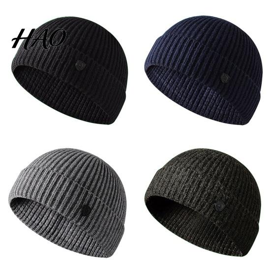 Brimless Knitting Hat Autumn Winter Warm Knitted Men Women Solid Color Ribbed Beanies Outdoor Windproof Thick Hiking Cycling
