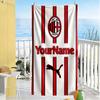 Ac Milan Personalized Text Beach Towel High Absorbency & Quick-Dry Suitable for Swimming Gym Camping Yoga Vacation