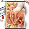 5D DIY Frame Animal Diamond Embroidery Newlyweds Holding Hands Full Square Round Painting Mosaic Love Creative Hobbies Decor for Home