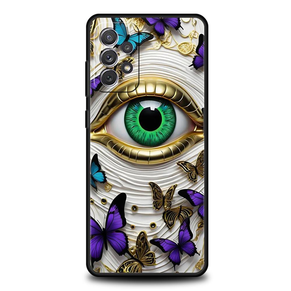 Модный Чехол для Телефона с Накладными Ресницами для Samsung Galaxy A55 A35 A15 A14 A13 A25 A54 A51 A71 A72 A73 A32 A52 A41 5G Мягкий ТПУ Корпус
