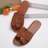 Мода 2025 Новые женские плоские сандалии Открытые повседневные пляжные туфли для удобных тапочек в помещении и на улице