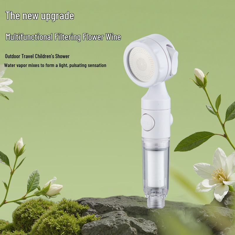 Lotus Head Universal Travel Shower Filter - Powerful Mini Showerhead for Hotels