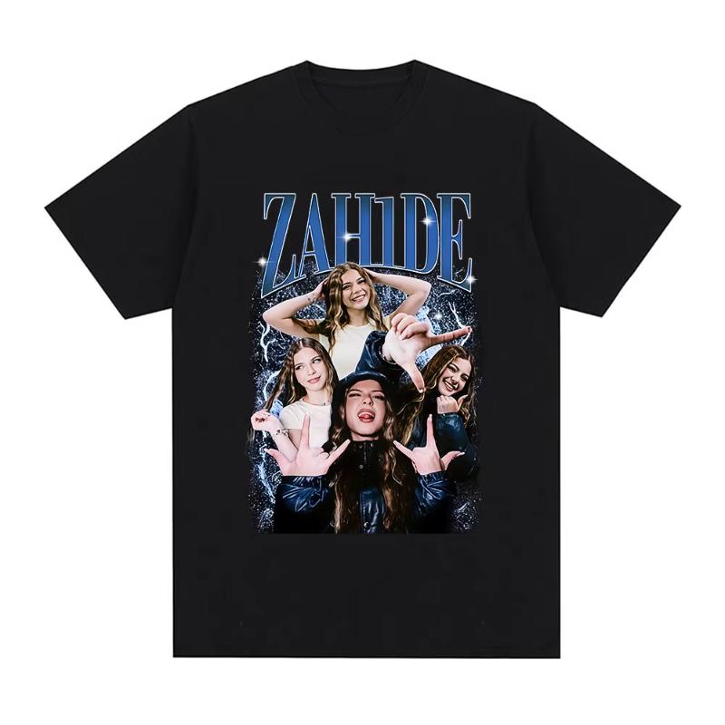 Zahide Merch Graphic Print Tshirt Unisex Women Fashion Hip Hop T Shirts Cotton Casual Oversized Short Sleeve Tshirts Streetwear