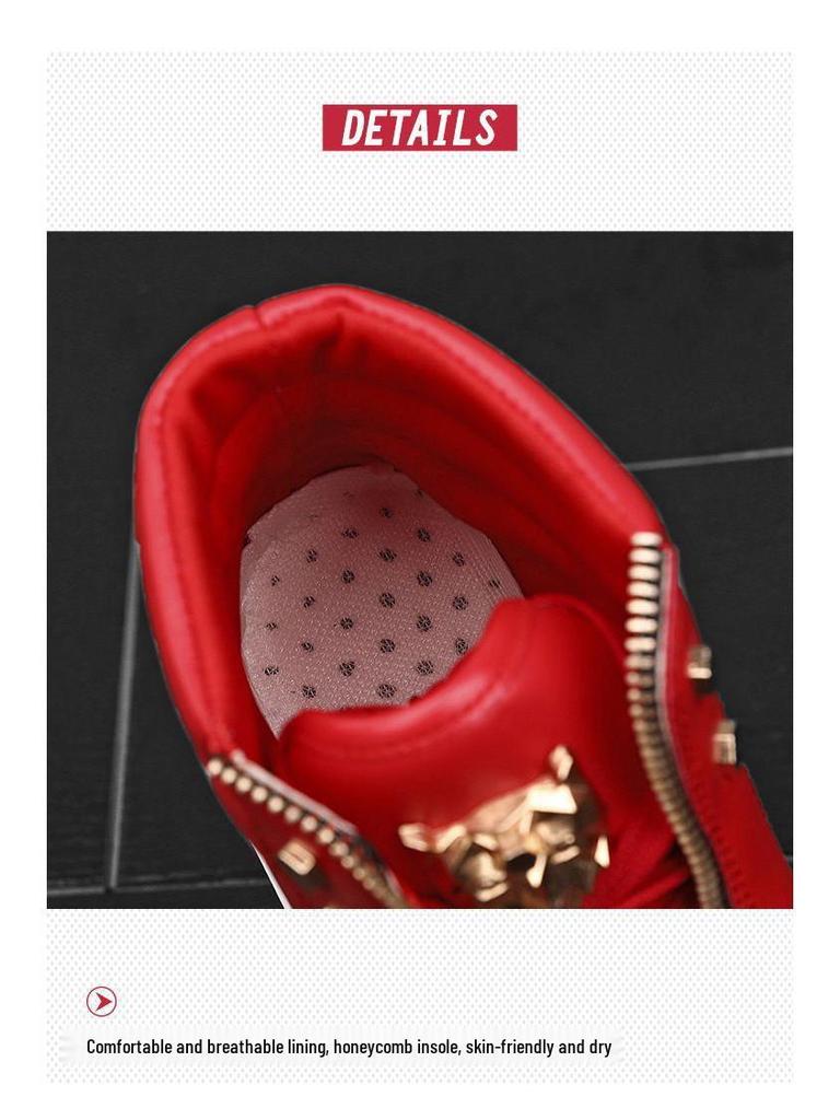 2025 Autumn/Winter Men's High-Top Martin Boots Leather Sneakers Korean Style Casual Street Dance Trend