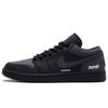 Air Jordan 1 Night Walker Abrasion Resistant Low Top Vintage Basketball Shoes Men's Black Gray 553558-093(Team734-)