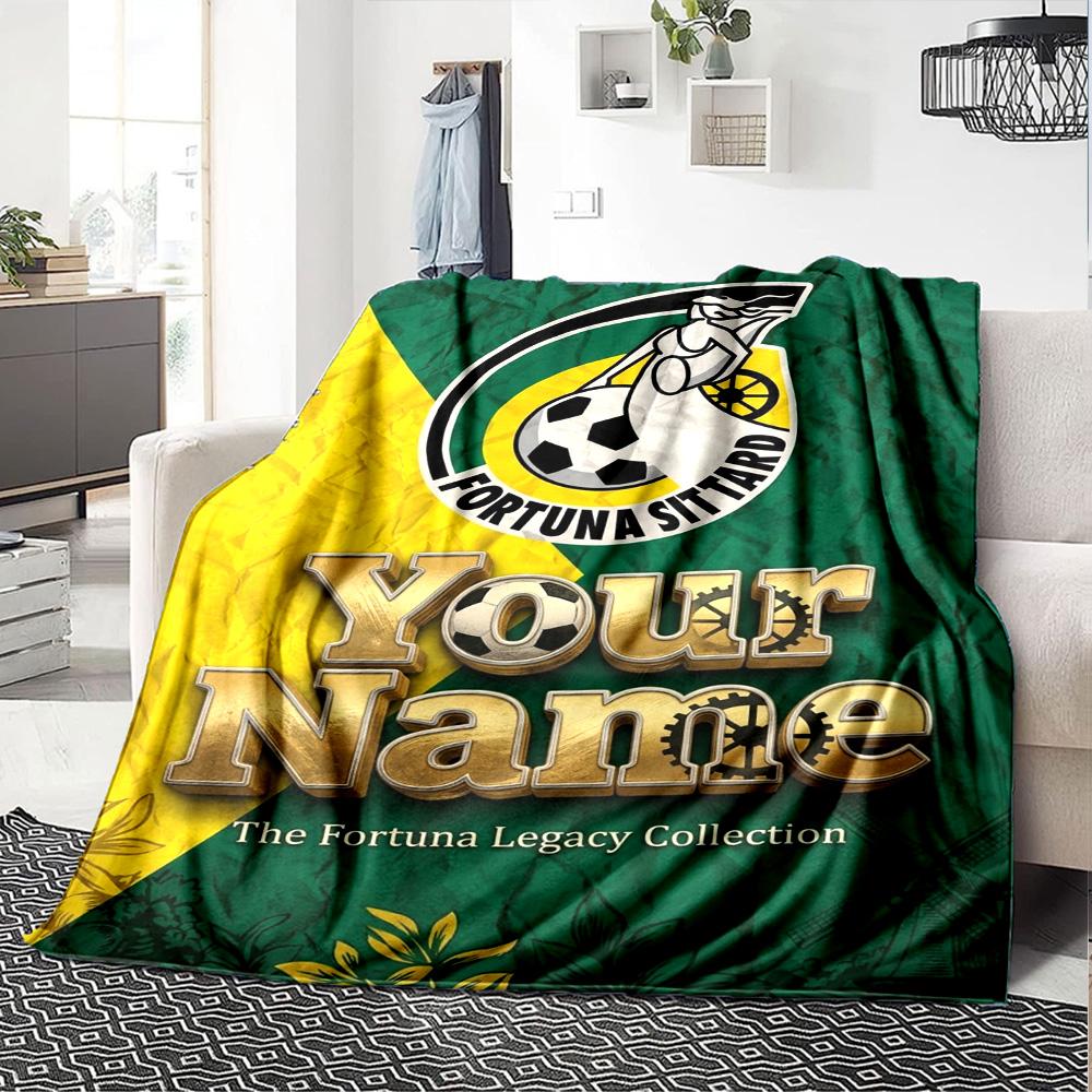Name Custom Fortuna Sittard Print Flannel Blanket High Quality Warm Comfortable Cover for All Seasons Perfect for Gifts Home Decor