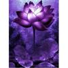 5D DIY Алмазная картина Фиолетовый лотос Круглый горный хрусталь Вышивка Мозаика Украшение дома
