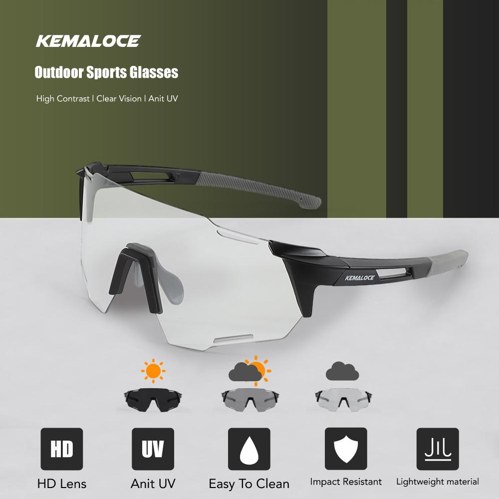 KEMALOCE Велосипедные очки мужские фотохромные очки для бега на горном велосипеде очки для вождения очки для спорта на открытом воздухе UV400 поляризованные солнцезащитные очки для рыбалки