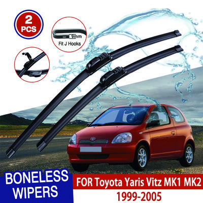 Для Toyota Yaris Vitz MK1 MK2 1999-2005 автомобильный стеклоочиститель U-образный мягкий резиновый бескаркасный без кронштейна автомобильные дворники 21"+14"