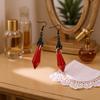 Geometric Bat Crystal Square Pillar Earrings