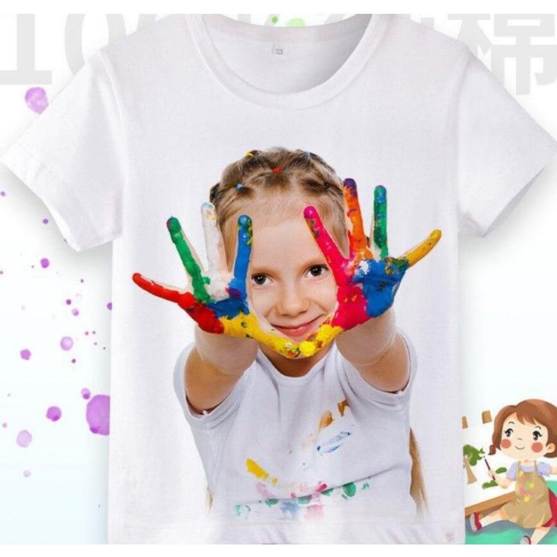 Новая черная и белая летняя детская футболка с мультяшным принтом кошки, с одеждой для детей, для мальчиков и девочек