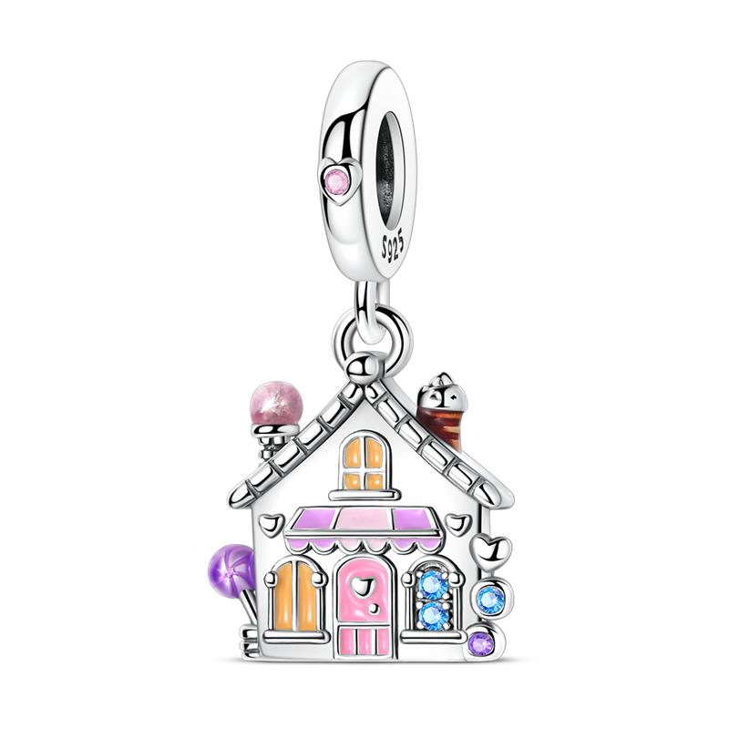copper Colorful Charm Bead Charms Bead Sparkling Inlaid Zirconium Pendants Compatible With Authentic Accessories Bracelets Jewellery Gift