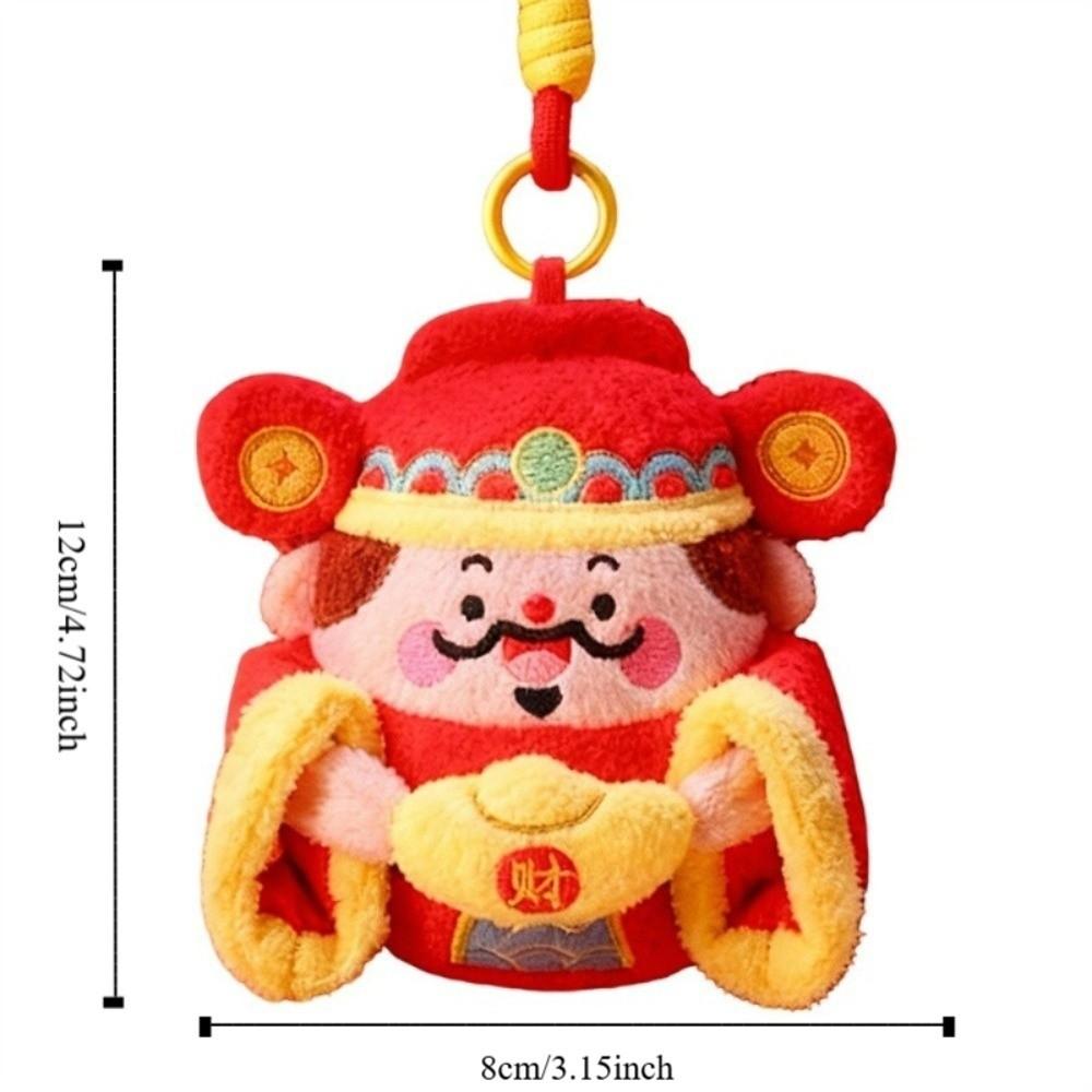Lion Dance New Year Plush Pendant Creative Chinese God Keychain Stuffed Wealth God Keychain Gifts