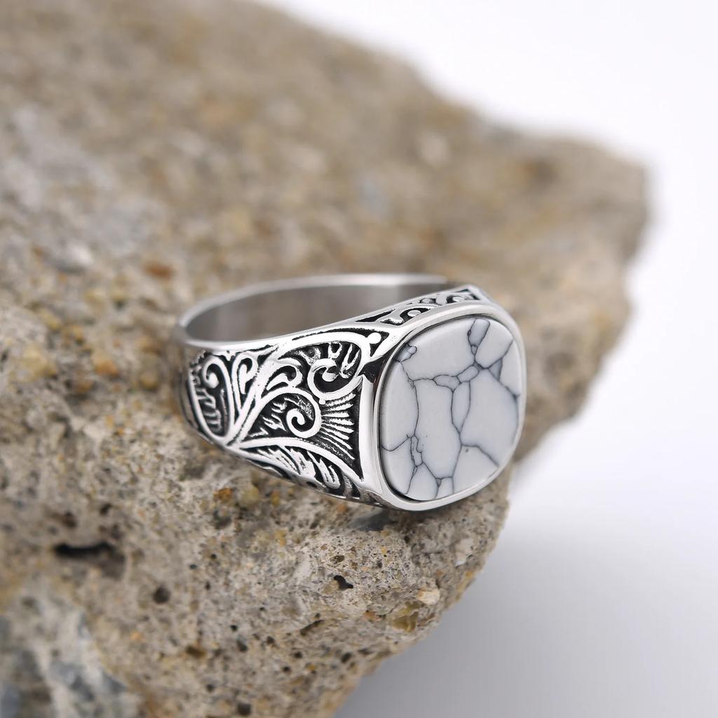 Мужские высококачественные кольца из нержавеющей стали 316L с разноцветным цирконом