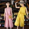 Girls' Suits Summer Clothes Western Style Children's Summer Cotton Domineering Girls Fashionable Wide-leg Pants Two-piece Suit