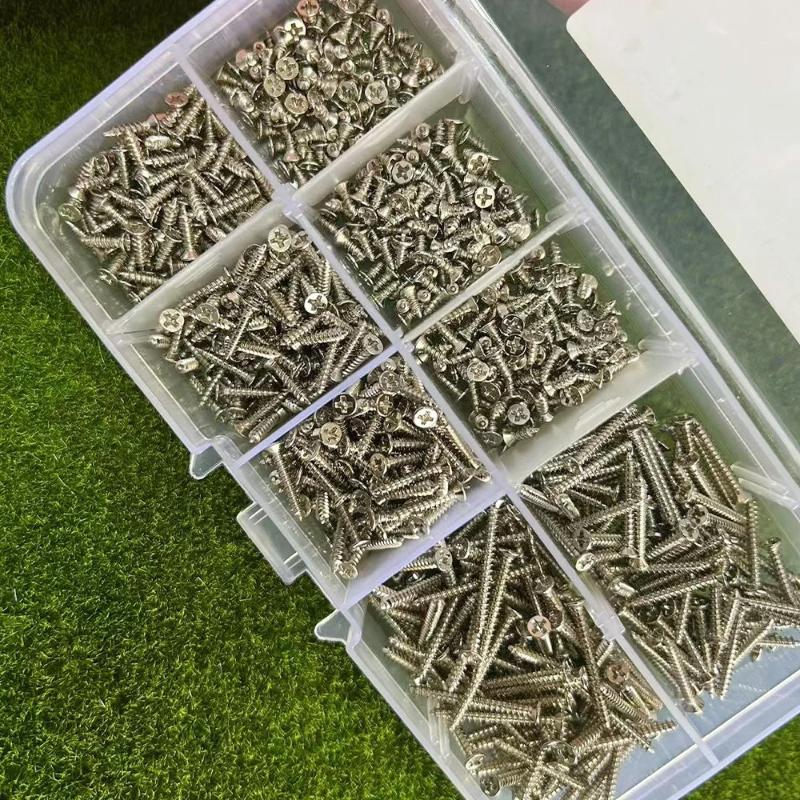 800Pcs Self Tapping Wood Screws Set, M2 Flat Head Sheet Metalscrew, Self Tapping Screws Assortment Kit