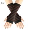 Accessories Cosplay Party Knitted Fingerless Gloves Stripes Mittens Elasticity Gloves Half Finger