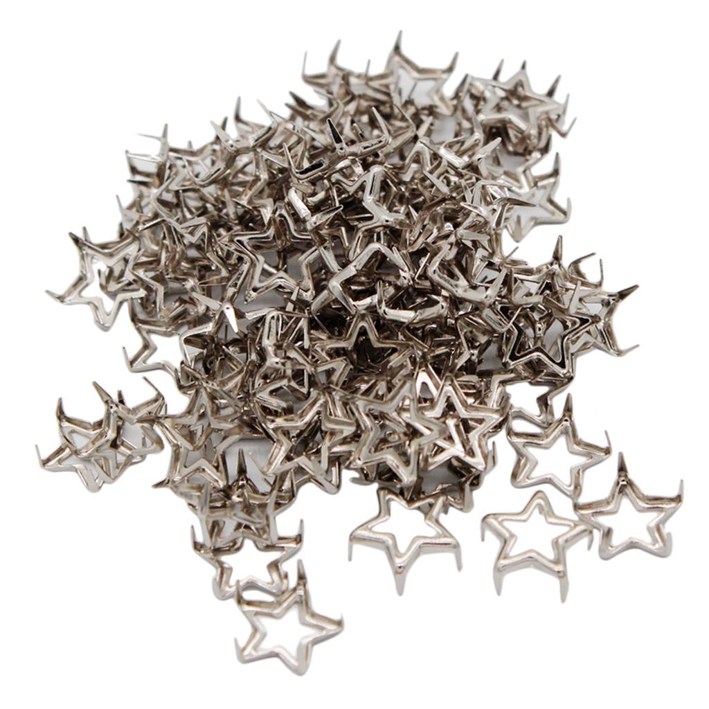 100Pcs Punk Star Stud Rivets Pentagram Claw Nailheads Leather Crafts