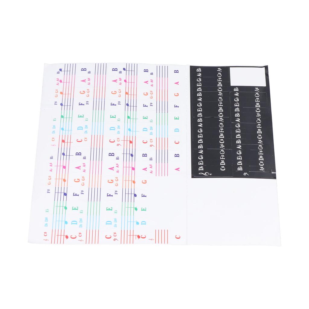 Наклейка-этикетка для клавиатуры пианино, съемная, с большими нотами и буквами для 49 61 76 88 клавиш, электронная