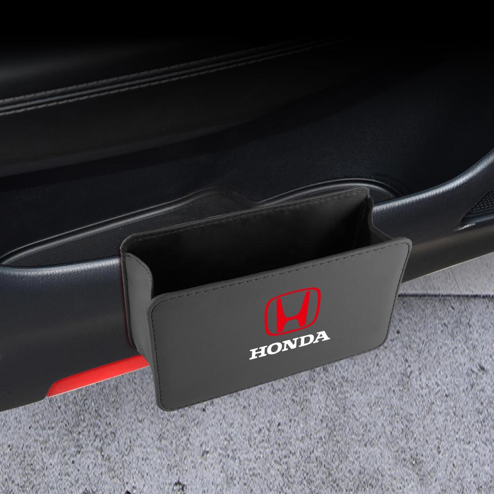 dncr6 Car Door Organizer Bin Leather Trash Can Phone Key Storage Box For Honda Civic Fit Jazz Accord Pilot CRV Odyssey Passport City