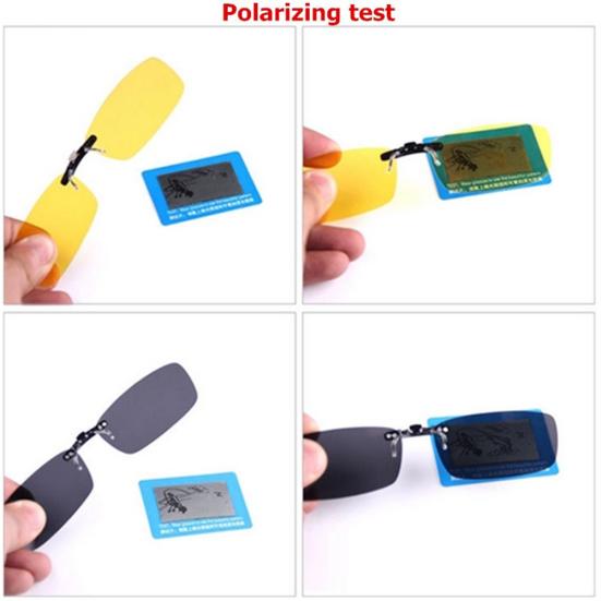 Портативные поляризованные зеркальные солнцезащитные очки с клипсой UV400 для вождения, рыбалки