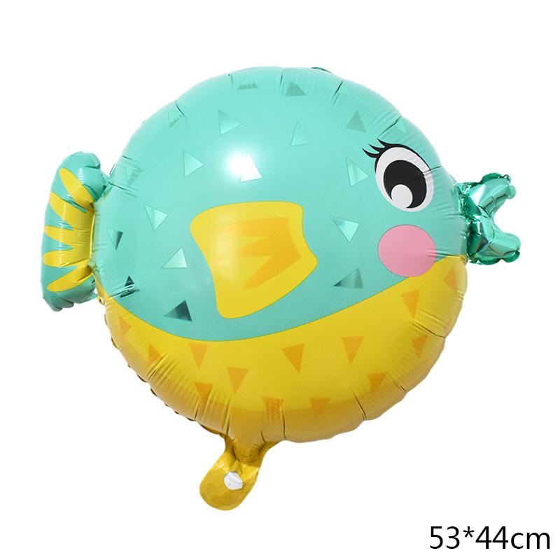 44 шт. Подводный мир океана воздушные шары с животными синие цифры фольгированные воздушные шары тема русалки дети первый день рождения украшение вечеринка Baby Shower