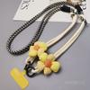Crossbody & Wrist & Neck Three-purpose mobile phone lanyard adjustable long ins women's back rope flower braided rope