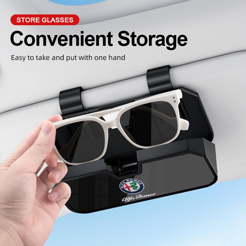 Car Sun Visor Sunglasses Case Glasses Organizers Box For Alfa Romeo STELVIO Giulia 159 Giulietta 147 Mito 156 MTO Car AccessorieNO7