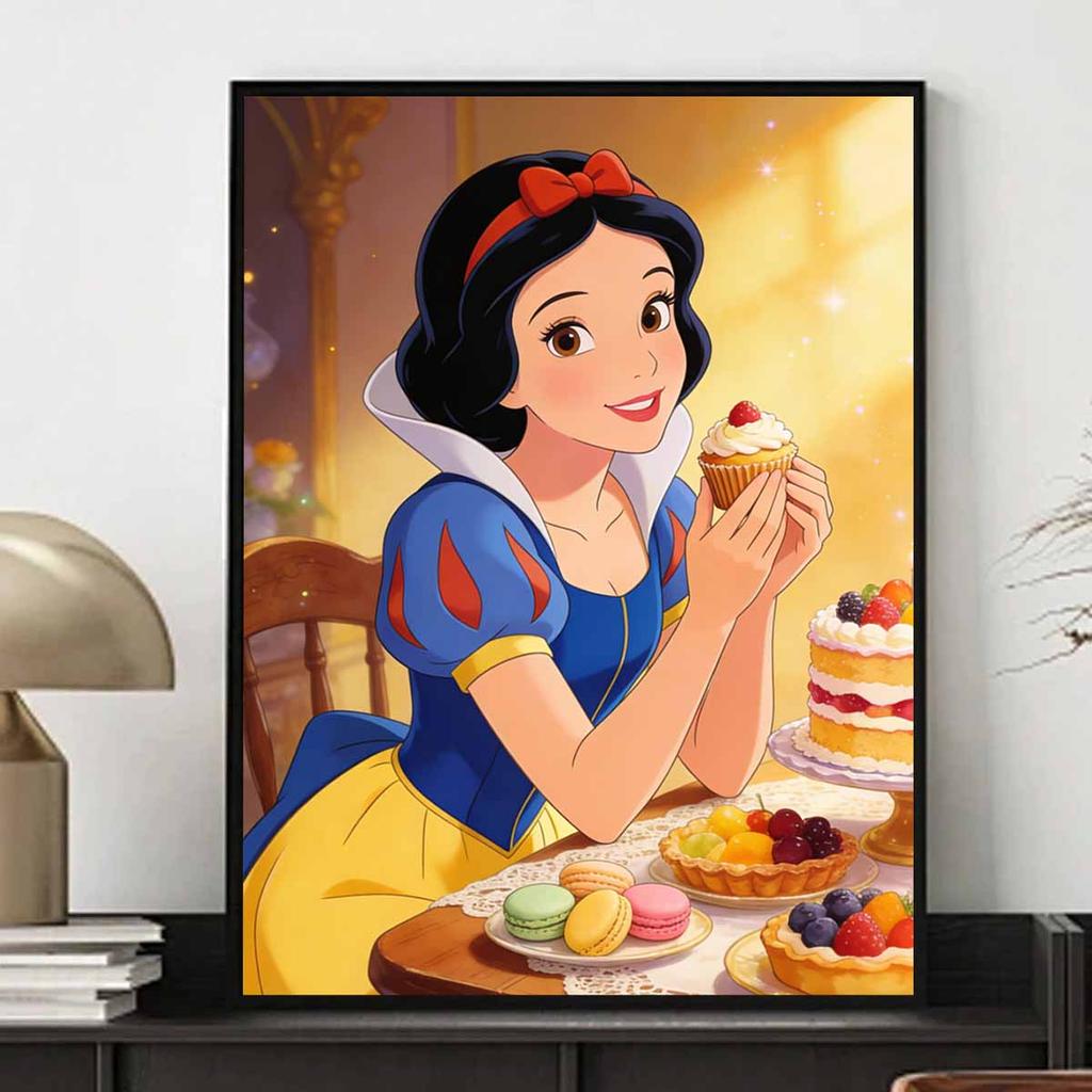 Disney Snow White with delicious dessert diamond painting art painting handmade diy5D home decoration gift
