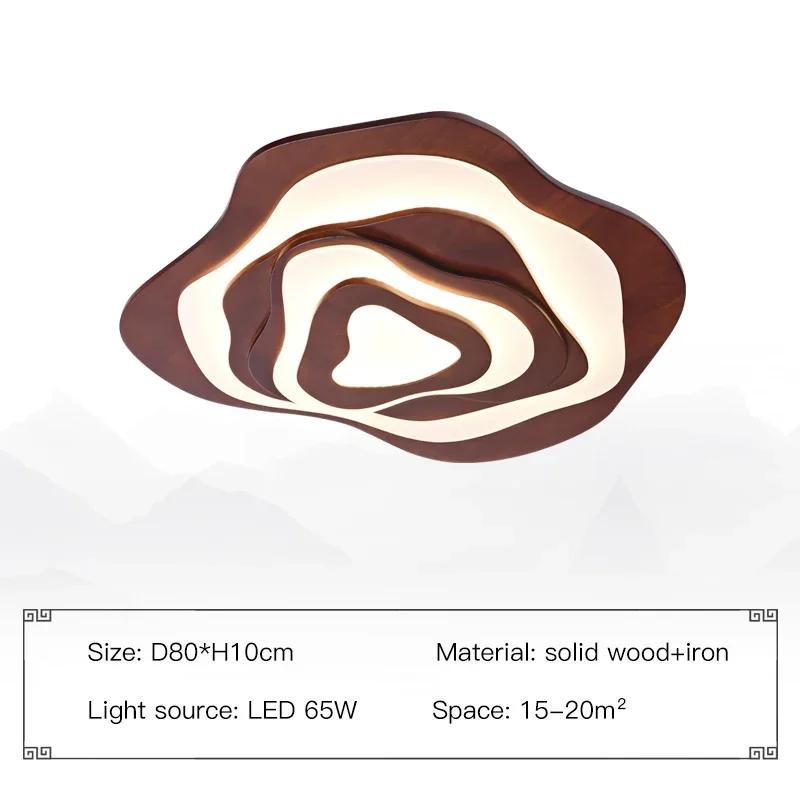 Минималистский светодиодный потолочный светильник из дерева для гостиной, спальни, шале, столовой, кухни, потолочная люстра с дистанционным управлением