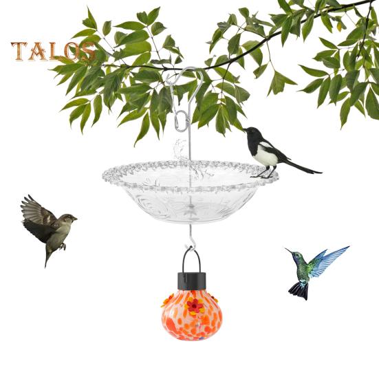 Подвесная кормушка для птиц, солнечная кормушка для колибри, чаша для кормления птиц с лампочкой для кормления водой, освещенная кормушка для птиц для украшения сада и крыльца на открытом воздухе