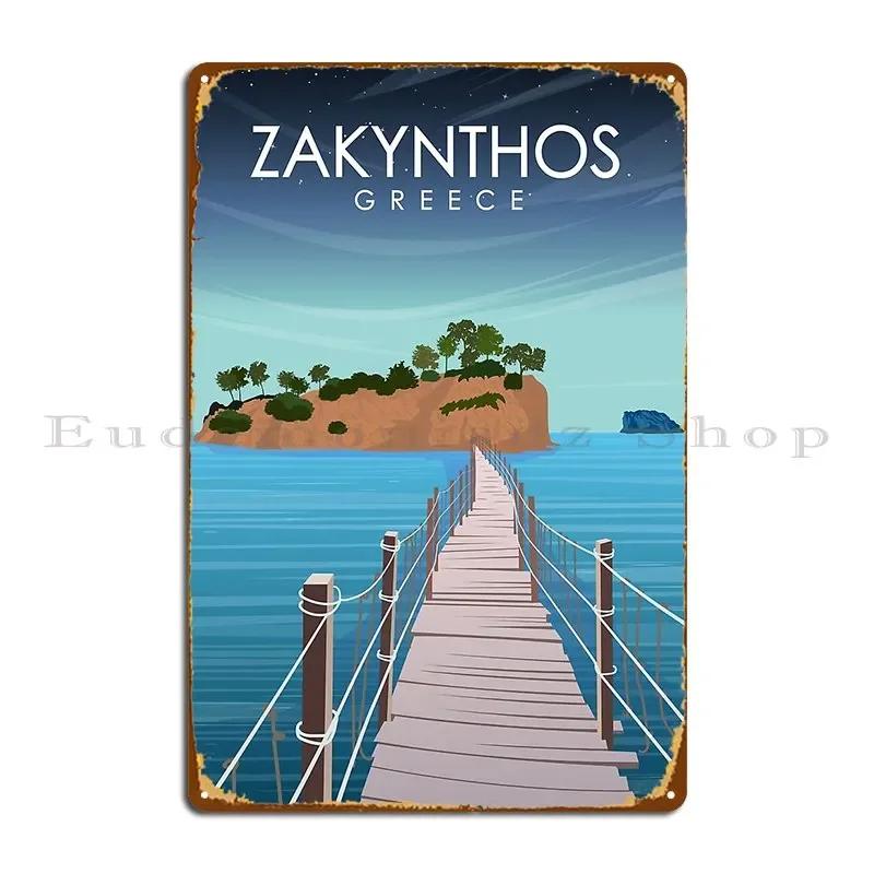 Zakynthos Greece Greek Island Travel Poster Metal Sign Club Party Printing Living Room Club Retro Tin Sign Poster