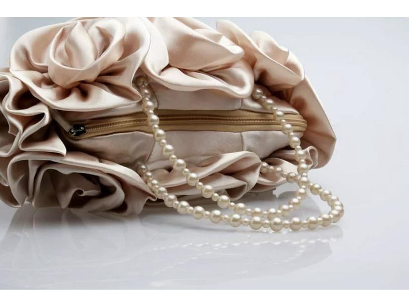 Вечерняя сумочка из парчи «Лунный цветок» - Корейский свадебный и для подружек невесты косметичка