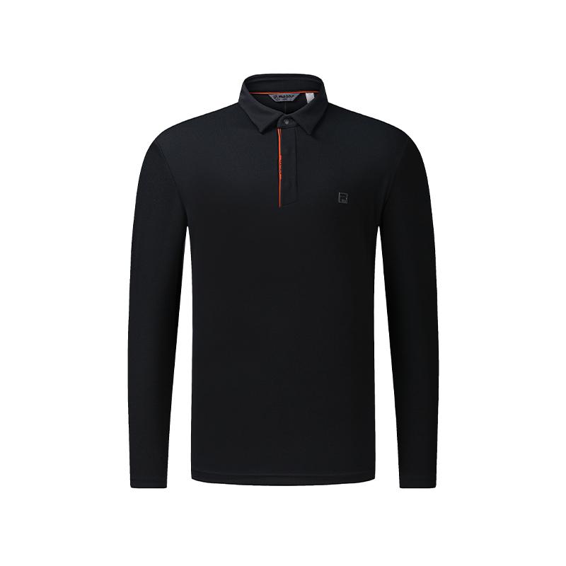 Men's FILA Polo Shirts Men's Pitch Black Polo Collar Moderate Straight Fit