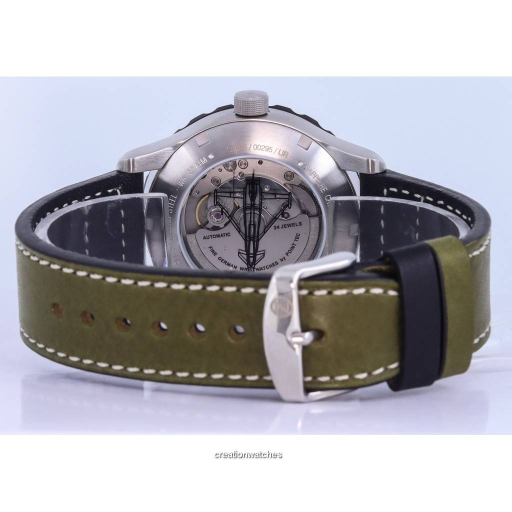 Zeppelin Eurofighter Leather Strap Beige Dial Automatic Diver's 7268-5 72685 200M Мужские часы