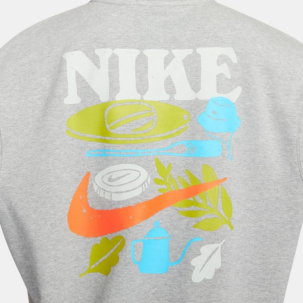 Nike Sweatshirts Men's Gray Crew Neck Moderate Regular HF1111-063