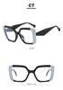 2025 Retro Matte Rivet Anti-Blue Light Glasses Frame for Women - High-End Color Block Design