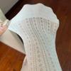 Solid Color Cotton Socks Summer Thin Boneless Curled Edge Confinement Stack Socks Breathable Medium Tube Ice Socks