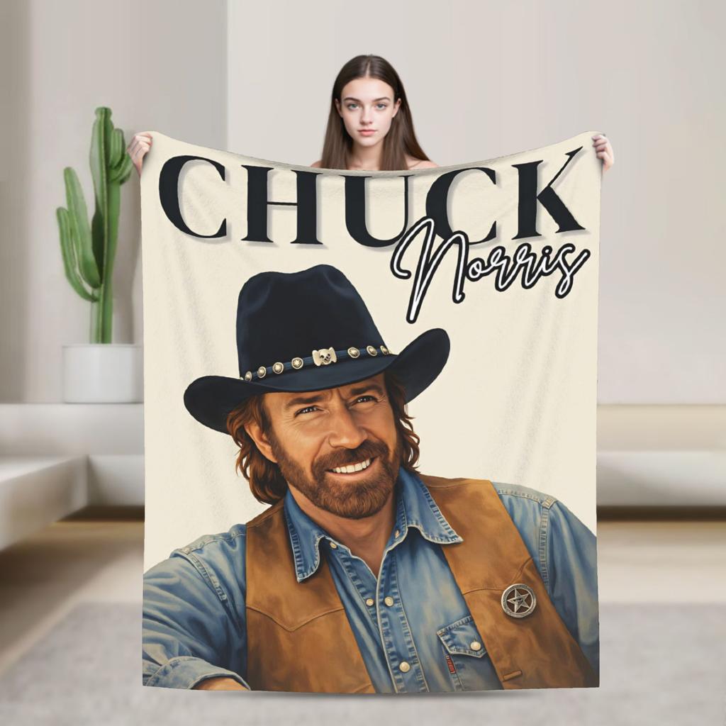 Norris Actor Vintage Poster Throw Blanket Soft Comfy Funny Blanket For Sofa Home Travel Flannel Bedspread Bed Cover