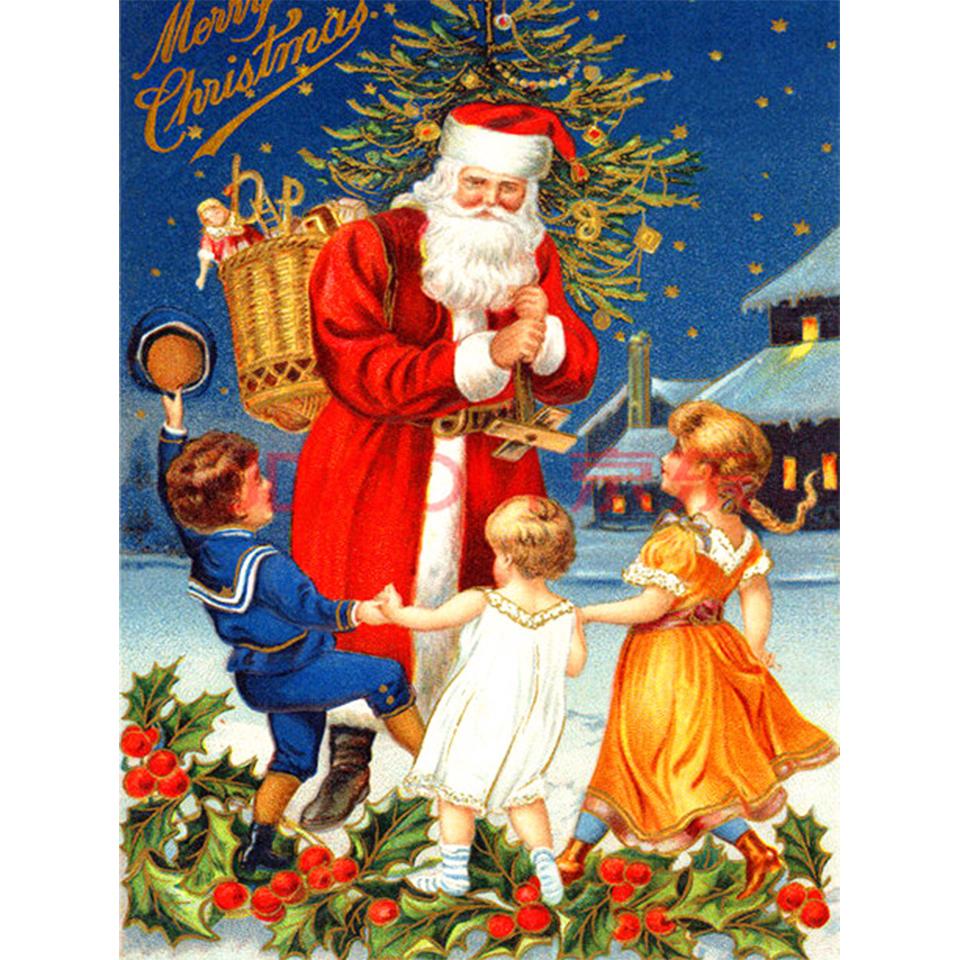 5D алмазная живопись Рождественский полный круглый комплект вышивка мозаика картина вышивка крестиком настенная наклейка подарок DIY украшение дома