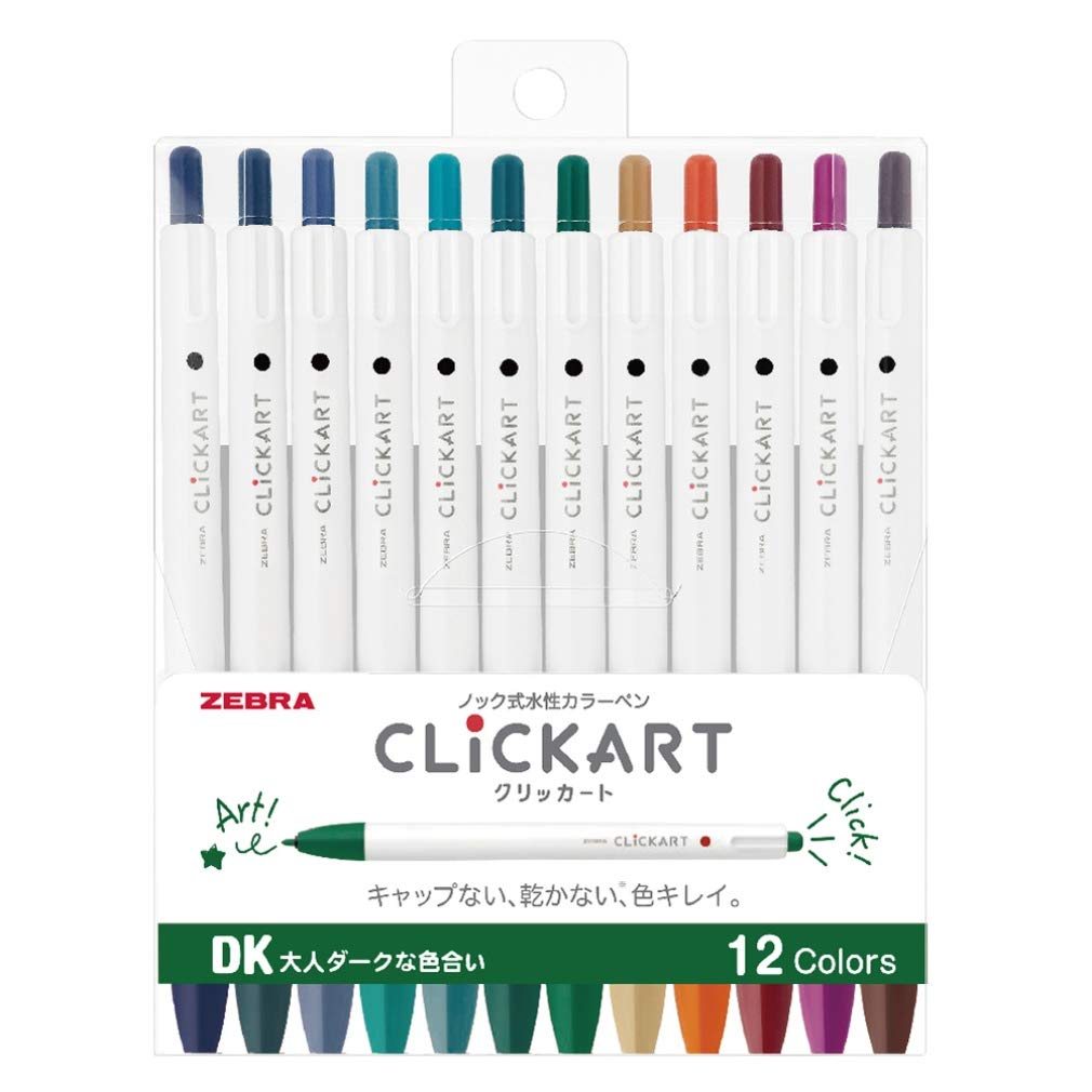 Zebra Clickart Pen DK Set Water-Based 12-Color WYSS22-12CDK