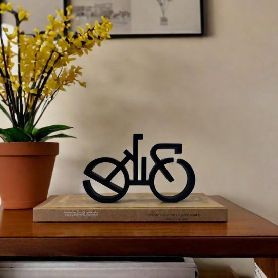 Minimalistic Bicycle Sculpture Abstract Wire Frame Road Mountain Bike Silhouette Statue Figurine Desktop Decoration Ornament Cyclist Present